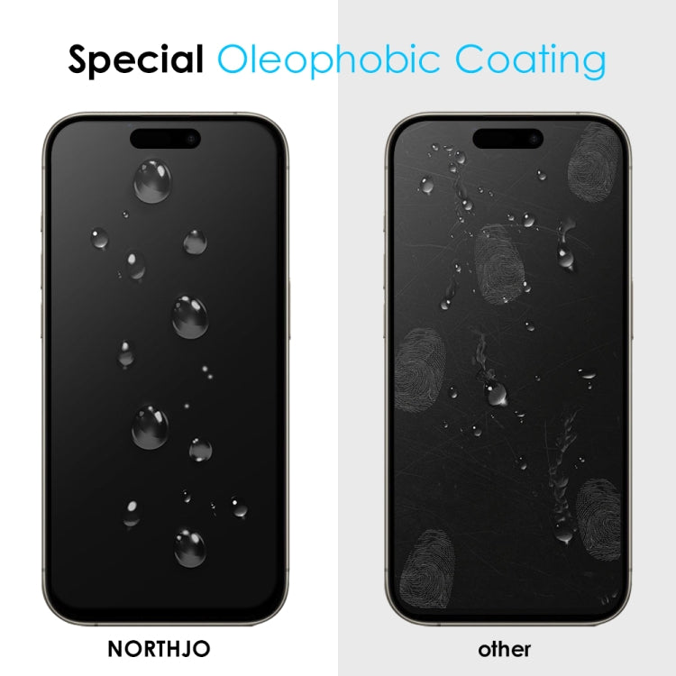 For iPhone 15 Pro Max NORTHJO A++ 28 Degree Privacy Full Glue Silk Printing Tempered Glass Film - iPhone 15 Pro Max Tempered Glass by NORTHJO | Online Shopping South Africa | PMC Jewellery | Buy Now Pay Later Mobicred