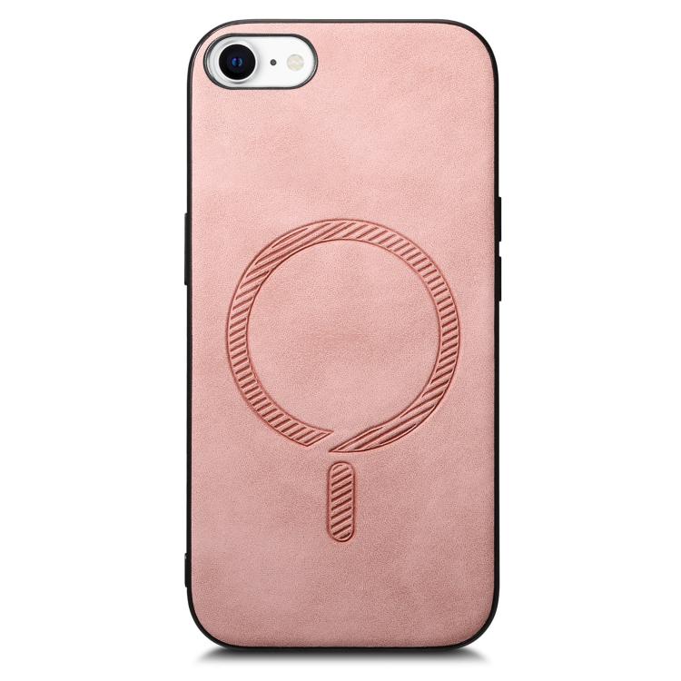 For iPhone 16e Solid Color Retro Magsafe PU Back Cover Phone Case(Pink) - iPhone 16e Cases by PMC TechLife | Online Shopping South Africa | PMC TechLife | Buy Now Pay Later Mobicred