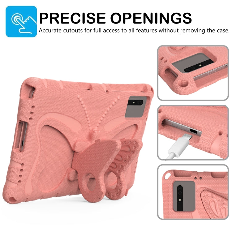 For Samsung Galaxy Tab S9 11 X710 Butterfly Bracket EVA Shockproof Tablet Case(Pink Orange) - Other Galaxy Tab PC by PMC Jewellery | Online Shopping South Africa | PMC Jewellery | Buy Now Pay Later Mobicred