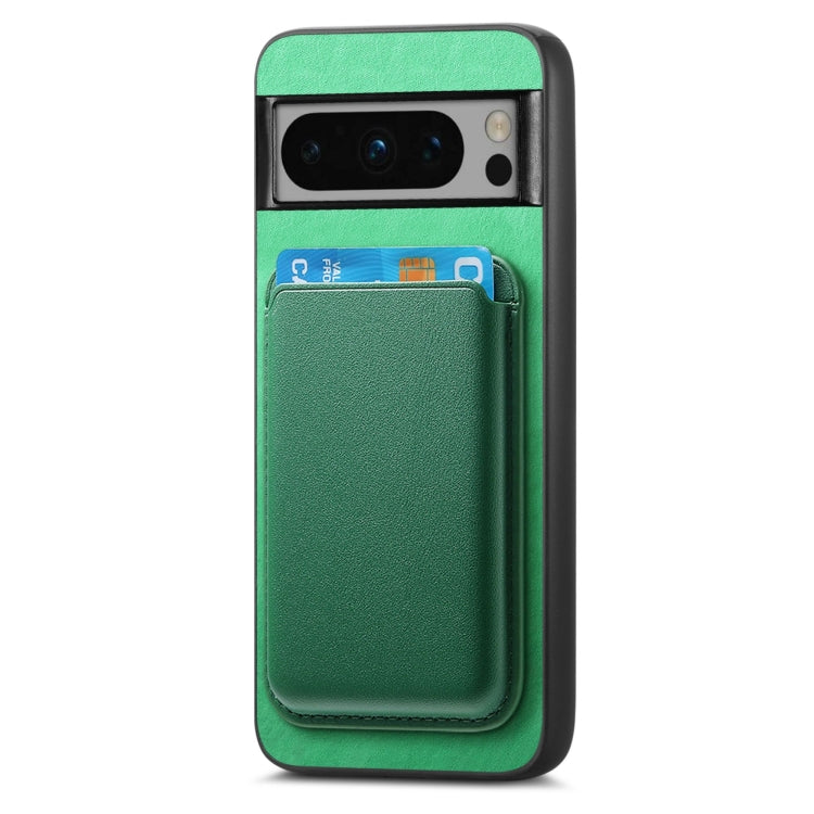 For Google Pixel 9 Pro Retro Magsafe Card Bag PU Back Cover Phone Case(Green) - Google Cases by PMC TechLife | Online Shopping South Africa | PMC TechLife | Buy Now Pay Later Mobicred