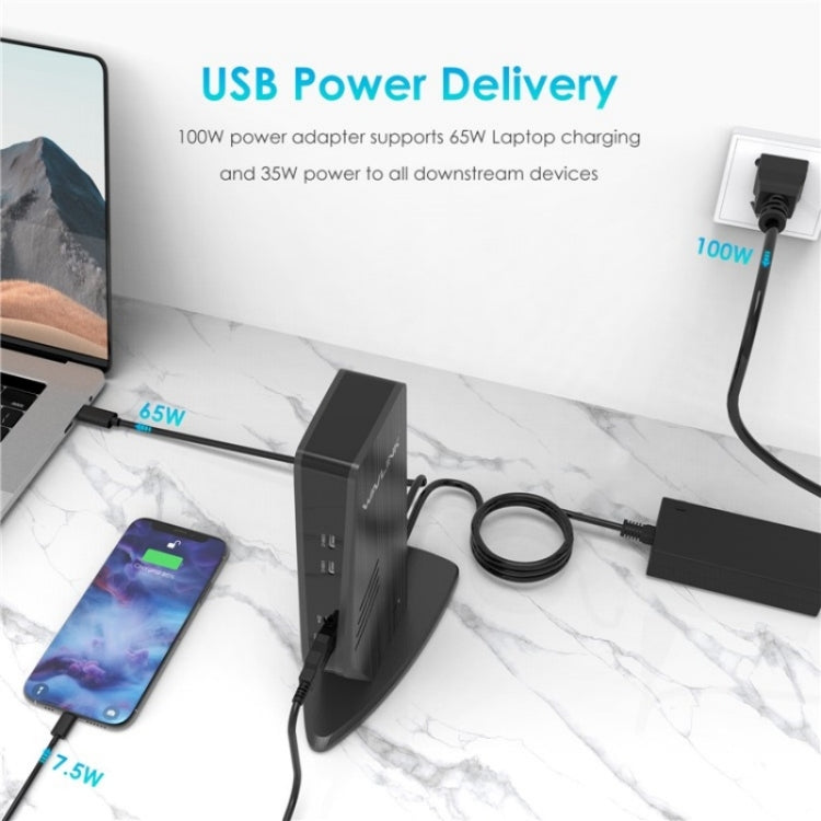 WAVLINK UG69PD5 USB-C HD 60Hz Monitor Adapter Dual 4K Display Docking Station, Plug:UK Plug - free shipping - PMC TechLife - Order now!