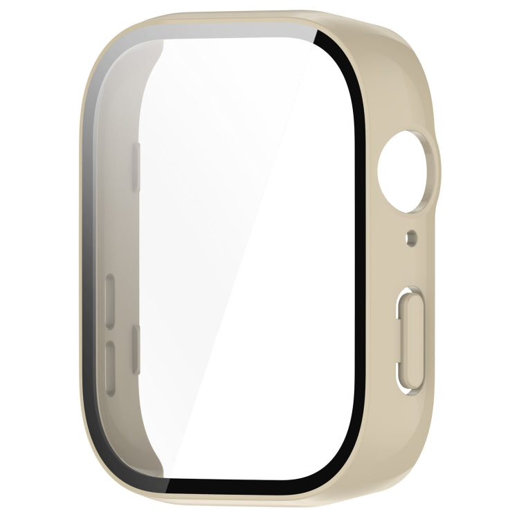 For Huawei Watch Fit 3 PC + Tempered Film Integrated Watch Protective Case(Ivory White) - Watch Cases by PMC TechLife | Online Shopping South Africa | PMC TechLife | Buy Now Pay Later Mobicred