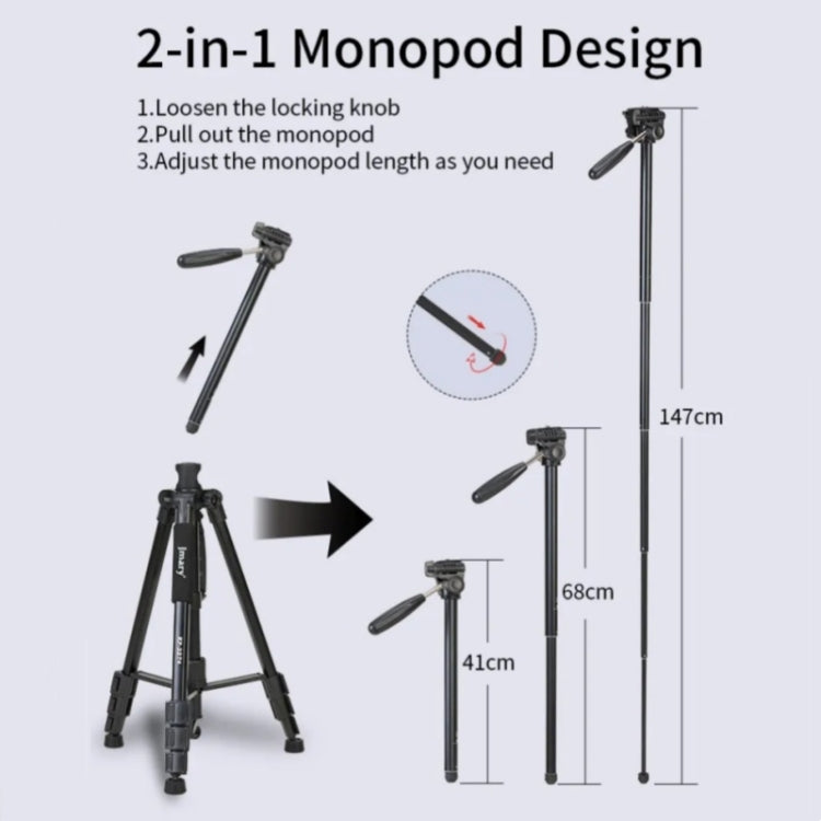 JMARY KP-2274 5-section Adjustable Monopod Multi-function Outdoor Photography Tripod - free shipping - PMC TechLife - Order now!