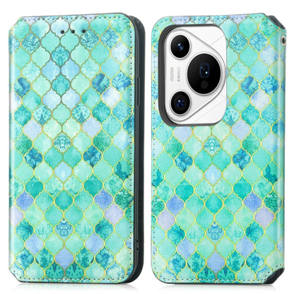 For Huawei Pura 70 Pro+ CaseNeo Colorful Magnetic Leather Phone Case(Emerald) - Huawei Cases by PMC Jewellery | Online Shopping South Africa | PMC Jewellery | Buy Now Pay Later Mobicred