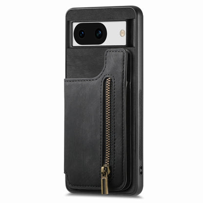 For Google Pixel 9 / 9 Pro Retro Leather Zipper Wallet Back Phone Case(Black) - Google Cases by PMC Jewellery | Online Shopping South Africa | PMC Jewellery | Buy Now Pay Later Mobicred