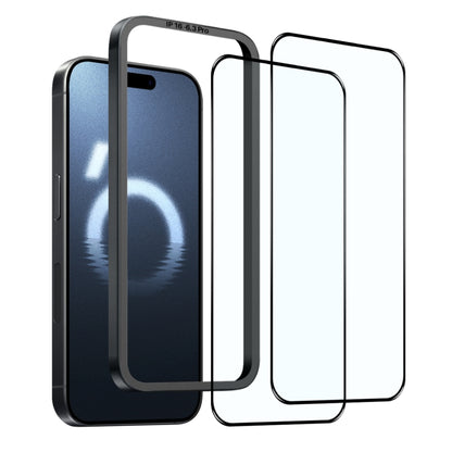 For iPhone 16 Pro Max NORTHJO 2pcs A++ Tempered Glass Film with Installation Frame - iPhone 16 Pro Max Tempered Glass by NORTHJO | Online Shopping South Africa | PMC Jewellery | Buy Now Pay Later Mobicred