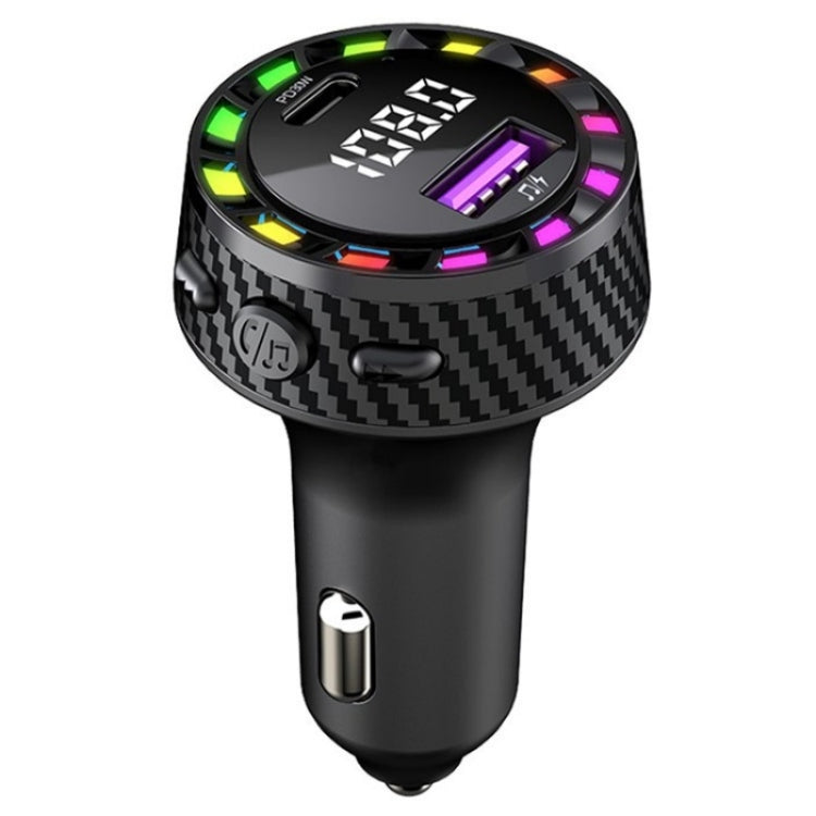 C55 With Breathing Light Bluetooth FM Transmitter USB+Type-C Car Fast Charger - Car Charger by PMC Jewellery | Online Shopping South Africa | PMC Jewellery | Buy Now Pay Later Mobicred