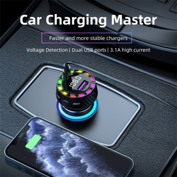 C55 With Breathing Light Bluetooth FM Transmitter USB+Type-C Car Fast Charger - Car Charger by PMC Jewellery | Online Shopping South Africa | PMC Jewellery | Buy Now Pay Later Mobicred