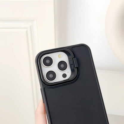 For iPhone 16 Plus Lens Frame Holder Shockproof Phone Case(Black) - iPhone 16 Plus Cases by PMC Jewellery | Online Shopping South Africa | PMC Jewellery | Buy Now Pay Later Mobicred