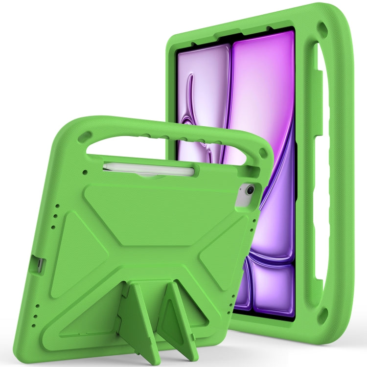 For iPad Air 13 2024 Handle EVA Shockproof Tablet Case with Holder(Green) - iPad Air 13 2024 Cases by PMC Jewellery | Online Shopping South Africa | PMC Jewellery | Buy Now Pay Later Mobicred