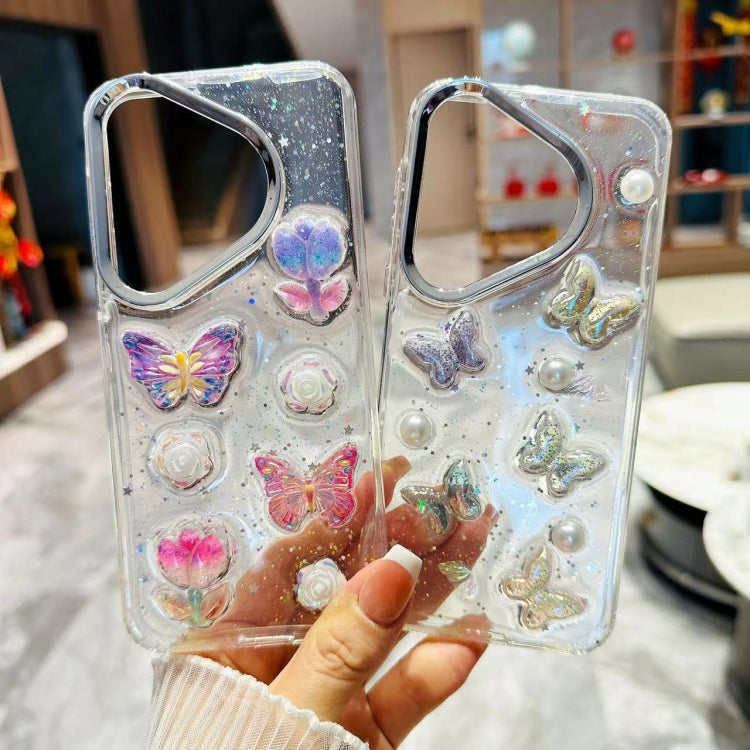 For Huawei Pura 70 Pro 3D Colorful Crystal Butterfly TPU Phone Case(Butterfly Pearl) - Huawei Cases by PMC Jewellery | Online Shopping South Africa | PMC Jewellery | Buy Now Pay Later Mobicred