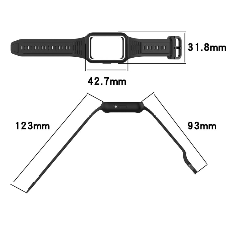 For  Huawei Band 8 NFC Two Color Frame Integrated Silicone Watch Band(Red) - free shipping - PMc TechLife - Order now!