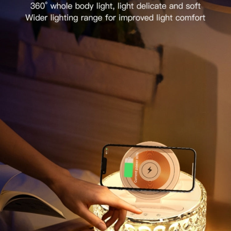 F11 Mobile Phone Holder Desktop Wireless Charger Dock Multi-Function Crystal Night Light - Wireless Charger by PMC Jewellery | Online Shopping South Africa | PMC Jewellery | Buy Now Pay Later Mobicred