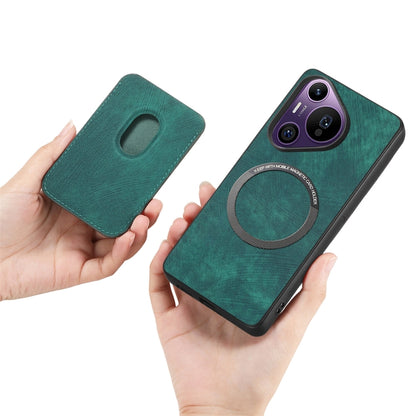 For Huawei Pura 70 Pro+ Retro Leather Card Bag Magnetic Phone Case(Green) - Huawei Cases by PMC Jewellery | Online Shopping South Africa | PMC Jewellery | Buy Now Pay Later Mobicred