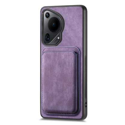 For Huawei Pura 70 Ultra Retro Leather Card Bag Magnetic Phone Case(Purple) - Huawei Cases by PMC Jewellery | Online Shopping South Africa | PMC Jewellery | Buy Now Pay Later Mobicred