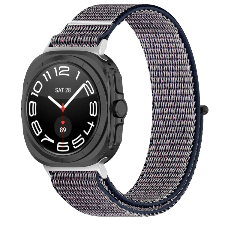 For Samsung Galaxy Watch Ultra 47mm Loop Nylon Hook and Loop Fastener Watch Band(Dark Blue) - Watch Bands by PMC Jewellery | Online Shopping South Africa | PMC Jewellery | Buy Now Pay Later Mobicred