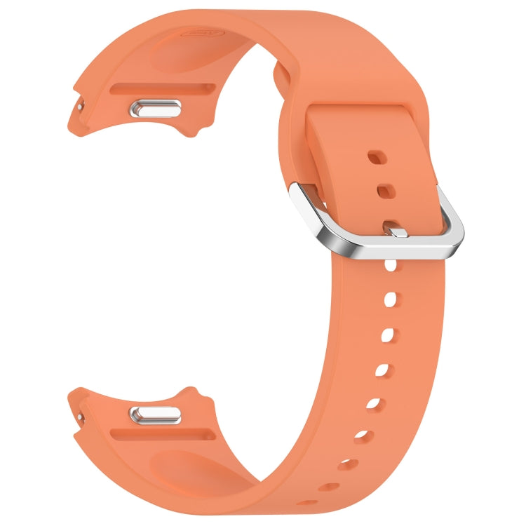 For Samsung Galaxy Watch7 40 / 44mm Solid Color Silver Buckle Quick Release Silicone Watch Band(Orange) - free shipping - PMC TechLife - Order now!