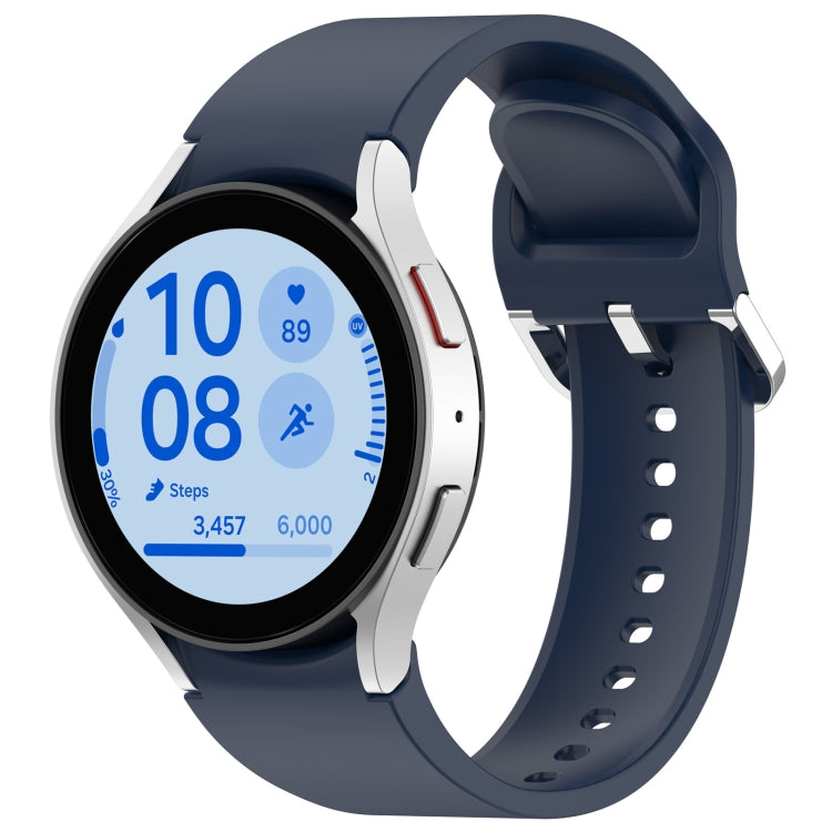 For Samsung Galaxy Watch7 40 / 44mm Solid Color Silver Buckle Quick Release Silicone Watch Band(Midnight Blue) - free shipping - PMC TechLife - Order now!