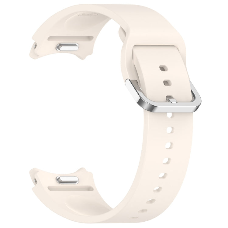 For Samsung Galaxy Watch7 40 / 44mm Solid Color Silver Buckle Quick Release Silicone Watch Band(Starlight) - free shipping - PMC TechLife - Order now!