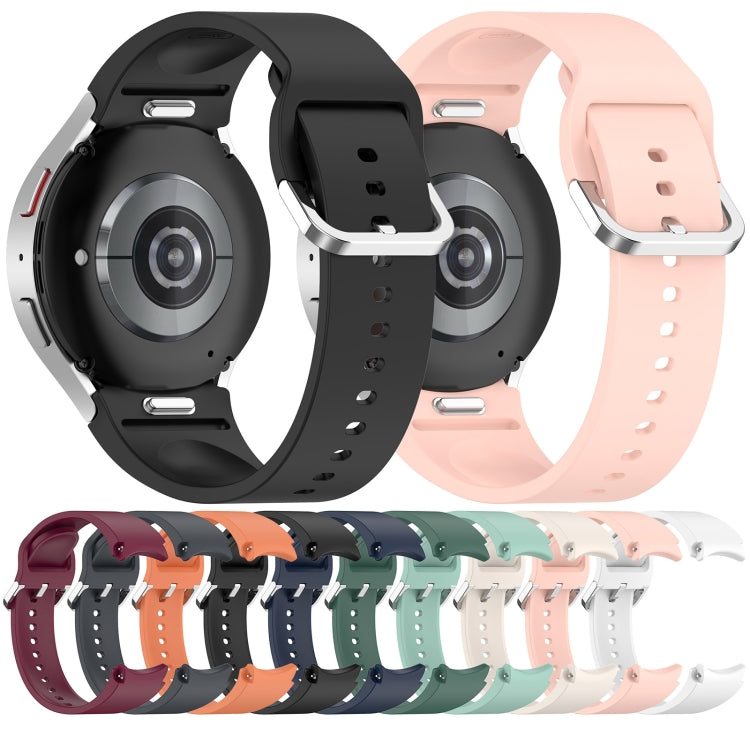 For Samsung Galaxy Watch7 40 / 44mm Solid Color Silver Buckle Quick Release Silicone Watch Band(Starlight) - free shipping - PMC TechLife - Order now!