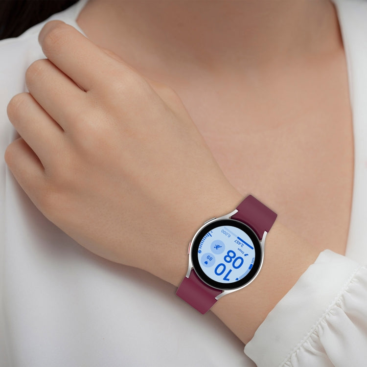 For Samsung Galaxy Watch FE 40mm Solid Color Silver Buckle Quick Release Silicone Watch Band(Wine Red) - free shipping - PMC TechLife - Order now!