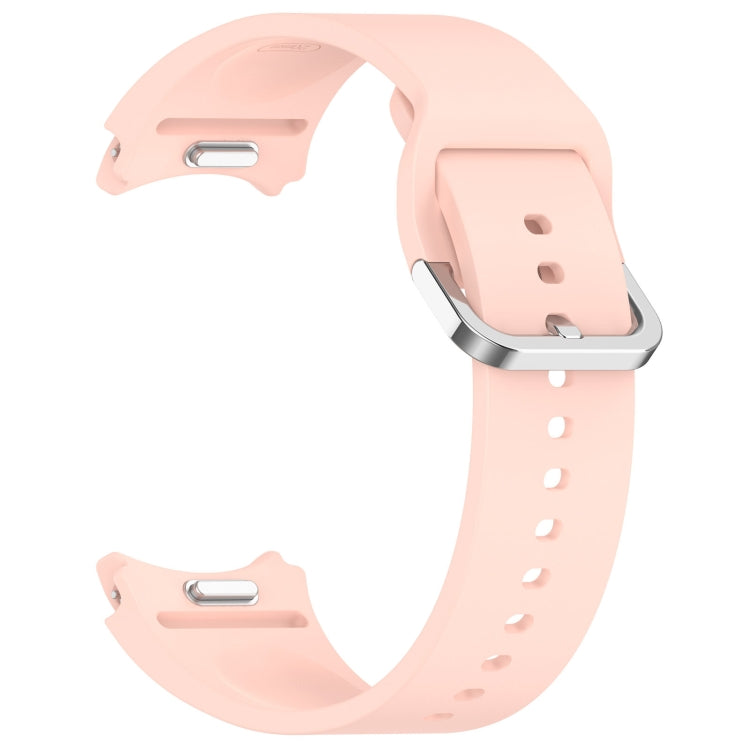 For Samsung Galaxy Watch 7 44mm Solid Color Silver Buckle Quick Release Silicone Watch Band(Pink) - free shipping - PMC TechLife - Order now!