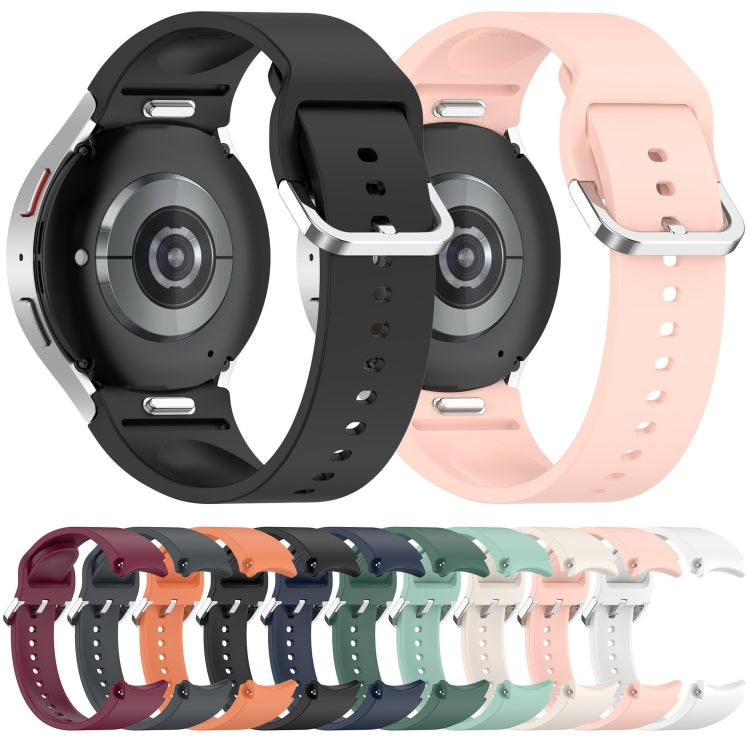 For Samsung Galaxy Watch 5 Pro  45mm Solid Color Silver Buckle Quick Release Silicone Watch Band(Wine Red) - free shipping - PMC TechLife - Order now!
