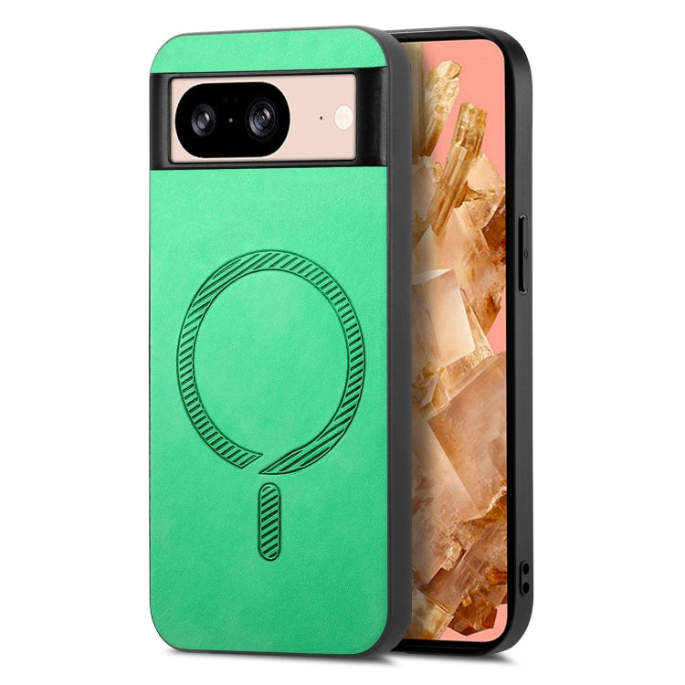 For Google Pixel 9 / 9 Pro Retro Magsafe Magnetic PU Back Cover Phone Case(Green) - Google Cases by PMC Jewellery | Online Shopping South Africa | PMC Jewellery | Buy Now Pay Later Mobicred