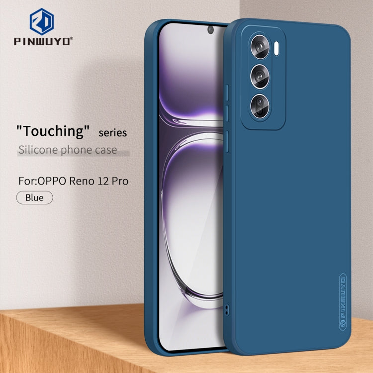 For OPPO Reno12 Pro Global PINWUYO Sense Series Liquid Silicone TPU Phone Case(Blue) - Reno12 Pro Cases by PINWUYO | Online Shopping South Africa | PMC Jewellery | Buy Now Pay Later Mobicred