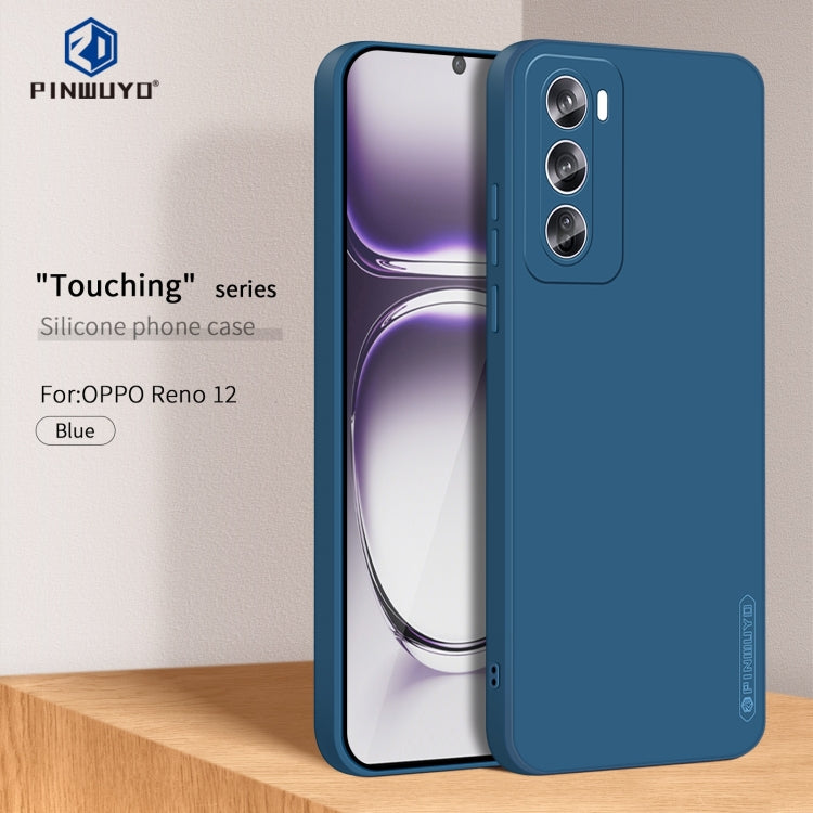 For OPPO Reno12 Global PINWUYO Sense Series Liquid Silicone TPU Phone Case(Blue) - Reno12 Cases by PINWUYO | Online Shopping South Africa | PMC Jewellery | Buy Now Pay Later Mobicred