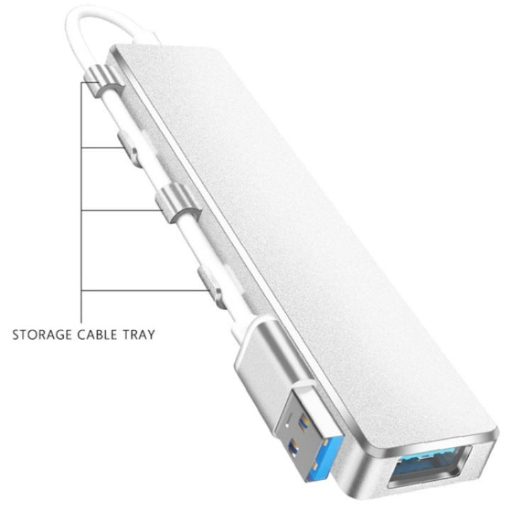 ADS-301A USB 3.0 to Type-C + USB 3.0 / 2.0 4-Ports Hub Laptop Expander(Silver) - USB 3.0 HUB by PMC TechLife | Online Shopping South Africa | PMC TechLife | Buy Now Pay Later Mobicred
