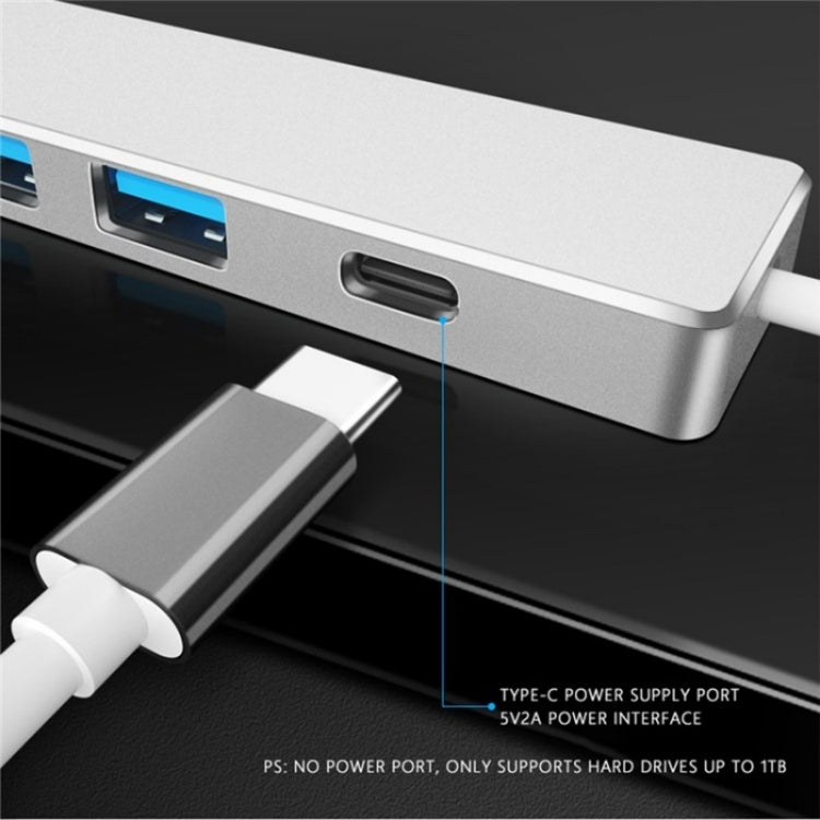 ADS-301C USB-C / Type-C to USB-C + USB 3.0 + 3 x USB 2.0 Expander HUB(Grey) - USB HUB by PMC TechLife | Online Shopping South Africa | PMC TechLife | Buy Now Pay Later Mobicred