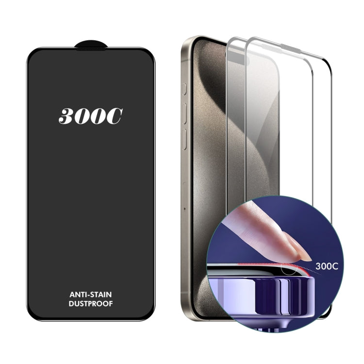 For iPhone 16 Pro 2pcs ENKAY 300C Super Large Arc Full Coverage High Aluminum-silicon Tempered Glass Film - iPhone 16 Pro Tempered Glass by ENKAY | Online Shopping South Africa | PMC Jewellery | Buy Now Pay Later Mobicred