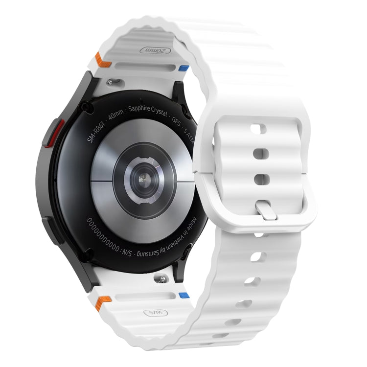 For Samsung Galaxy Watch 7 40 / 44mm Wave Pattern Stitched Silicone Watch Band(White) - free shipping - PMC TechLife - Order now!