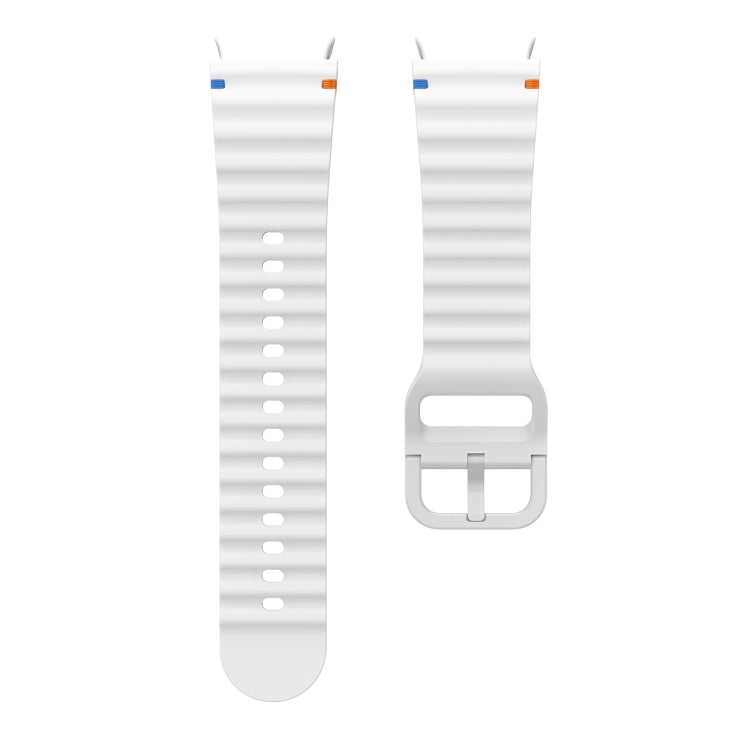 For Samsung Galaxy Watch 7 40 / 44mm Wave Pattern Stitched Silicone Watch Band(White) - free shipping - PMC TechLife - Order now!