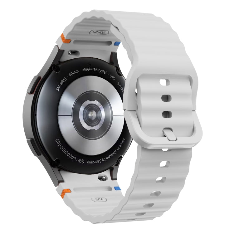 For Samsung Galaxy Watch 5 40 / 44mm Wave Pattern Stitched Silicone Watch Band(Light Gray) - free shipping - PMC TechLife - Order now!