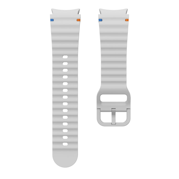 For Samsung Galaxy Watch 5 40 / 44mm Wave Pattern Stitched Silicone Watch Band(Light Gray) - free shipping - PMC TechLife - Order now!