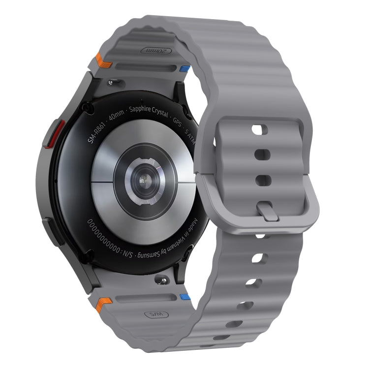 For Samsung Galaxy Watch 5 40 / 44mm Wave Pattern Stitched Silicone Watch Band(Dark Gray) - free shipping - PMC TechLife - Order now!