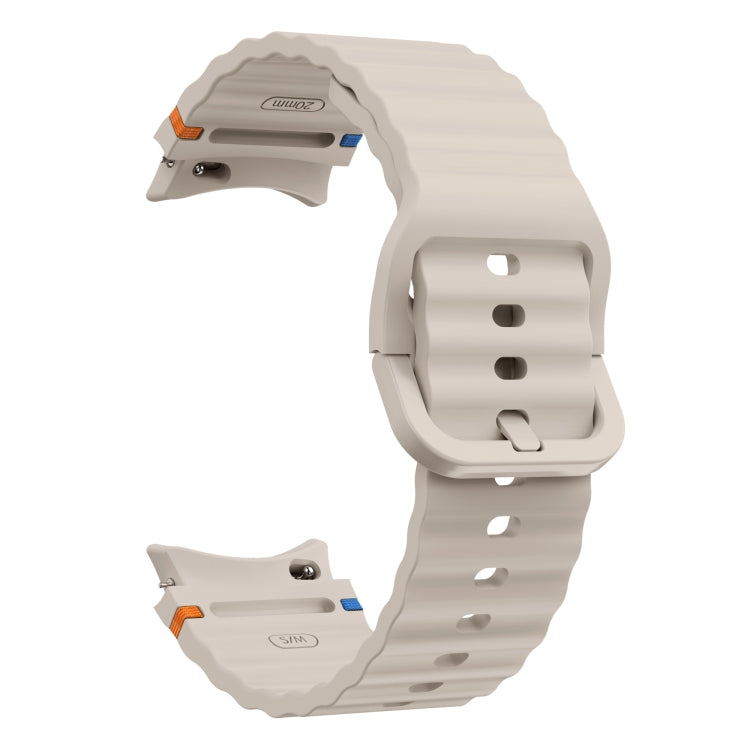 For Samsung Galaxy Watch 5 Pro Wave Pattern Stitched Silicone Watch Band(Starlight) - free shipping - PMC TechLife - Order now!