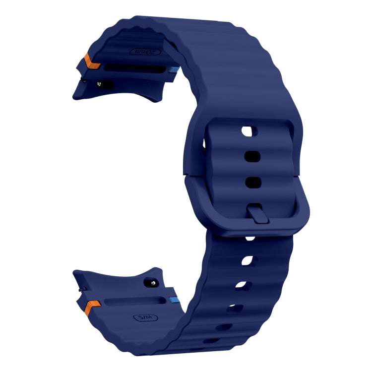 For Samsung Galaxy Watch 5 Pro Wave Pattern Stitched Silicone Watch Band(Dark Blue) - free shipping - PMC TechLife - Order now!