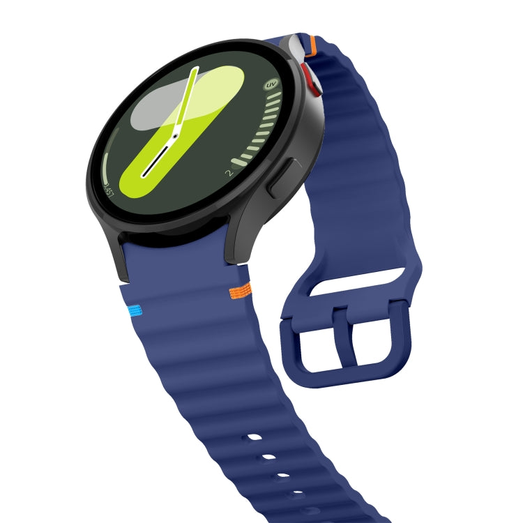 For Samsung Galaxy Watch 5 Pro Wave Pattern Stitched Silicone Watch Band(Dark Blue) - free shipping - PMC TechLife - Order now!