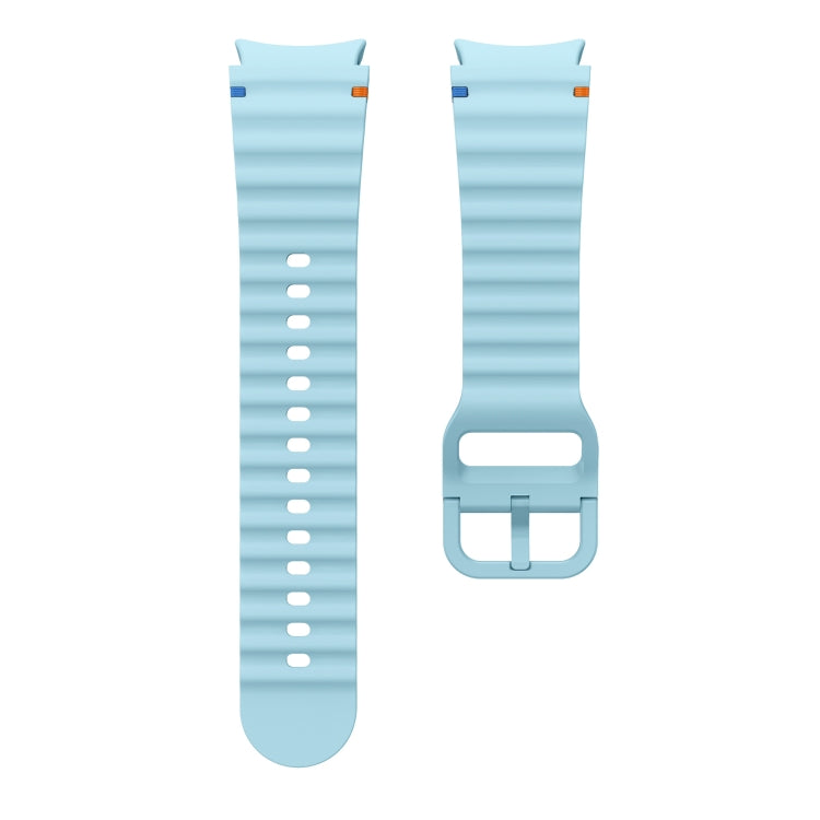 For Samsung Galaxy Watch 4 Classic 42 / 46mm Wave Pattern Stitched Silicone Watch Band(Light Blue) - free shipping - PMC TechLife - Order now!