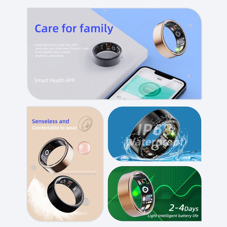 R11M SIZE 13 Smart Ring, Support Heart Rate / Blood Oxygen / Sleep / Multiple Sports Modes(Gold) - Smart Rings / Smart Telephones by PMC TechLife | Online Shopping South Africa | PMC TechLife | Buy Now Pay Later Mobicred