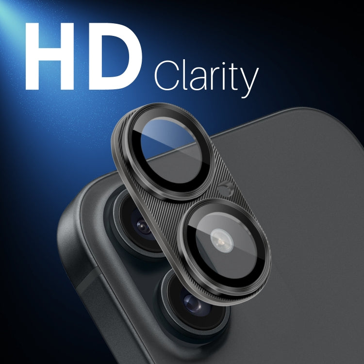For iPhone 16 / 16 Plus NORTHJO CD Vein Camera Lens Protector Tempered Glass Rear Lens Film(Black) - iPhone 16 Tempered Glass by NORTHJO | Online Shopping South Africa | PMC TechLife | Buy Now Pay Later Mobicred