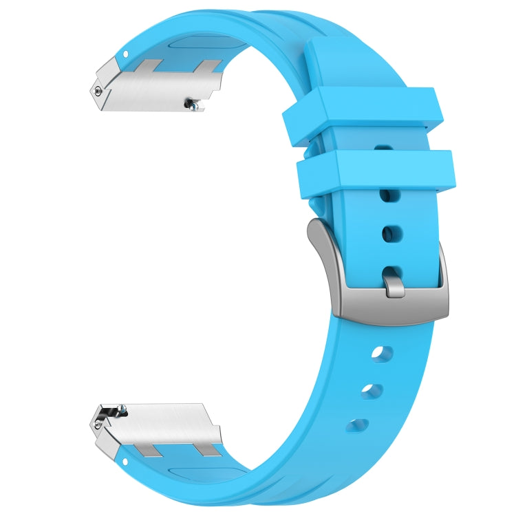 For Amazfit Bip U 20mm Quick Release Silver Buckle Royal Silicone Watch Band(Sky Blue) - free shipping - PMC TechLife - Order now!