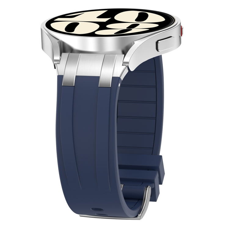 For Amazfit Active 20mm Quick Release Silver Buckle Royal Silicone Watch Band(Navy Blue) - free shipping - PMC TechLife - Order now!
