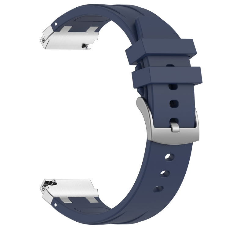 For Amazfit Active 20mm Quick Release Silver Buckle Royal Silicone Watch Band(Navy Blue) - free shipping - PMC TechLife - Order now!