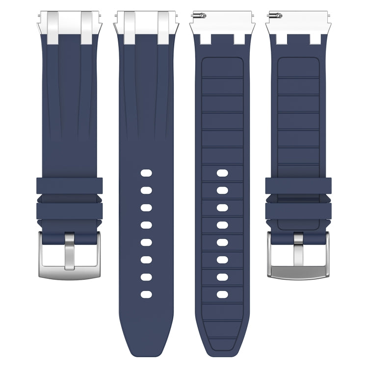 For Amazfit Active 20mm Quick Release Silver Buckle Royal Silicone Watch Band(Navy Blue) - free shipping - PMC TechLife - Order now!