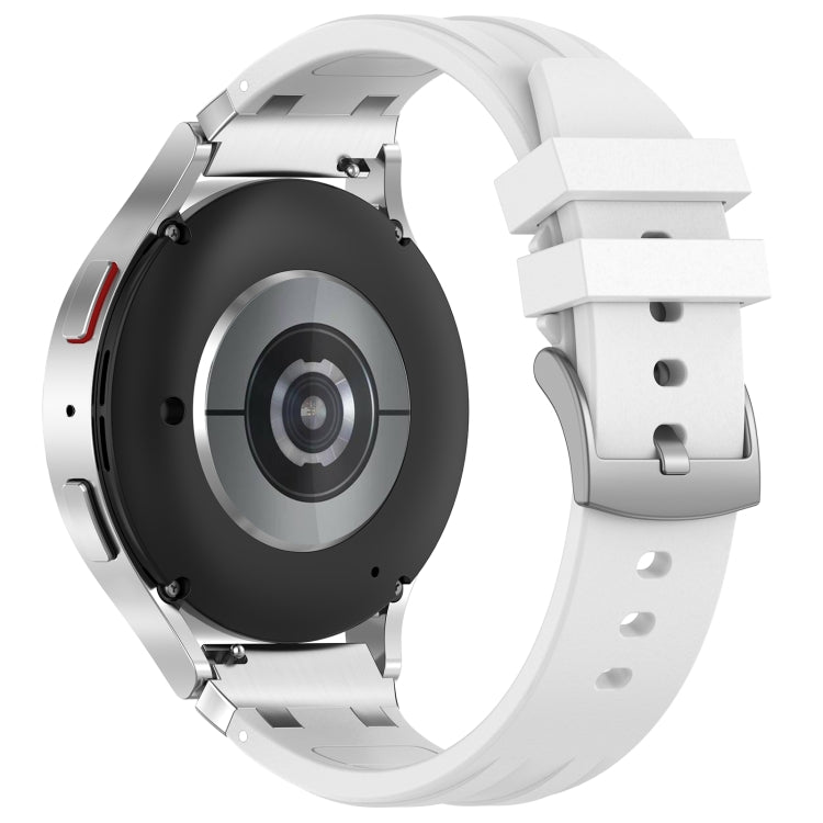 For Amazfit GTS4 Mini 20mm Quick Release Silver Buckle Royal Silicone Watch Band(White) - free shipping - PMC TechLife - Order now!