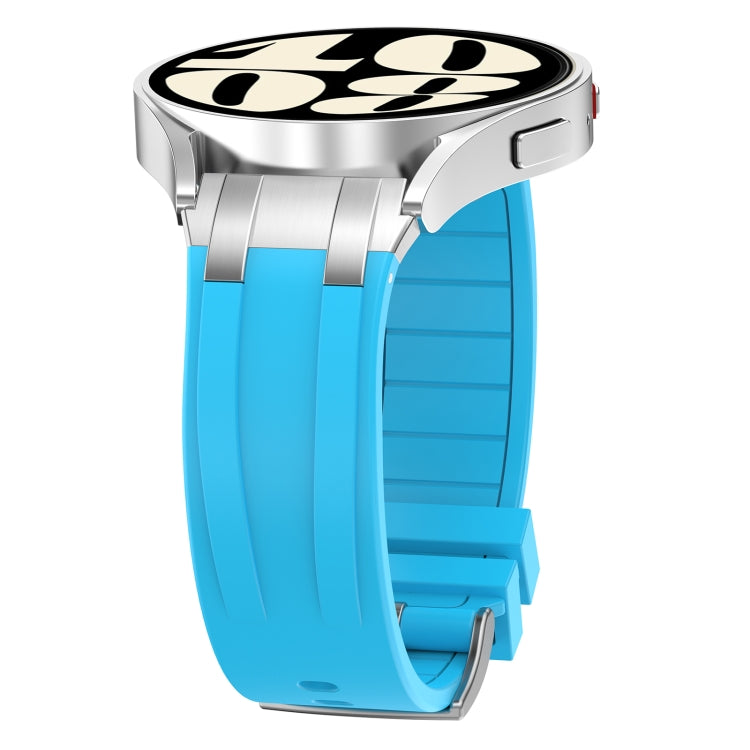 For Amazfit GTS4 Mini 20mm Quick Release Silver Buckle Royal Silicone Watch Band(Sky Blue) - free shipping - PMC TechLife - Order now!